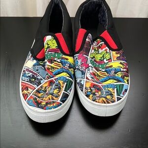Marvel Men’s Comic Print Slip-On Shoes size 9